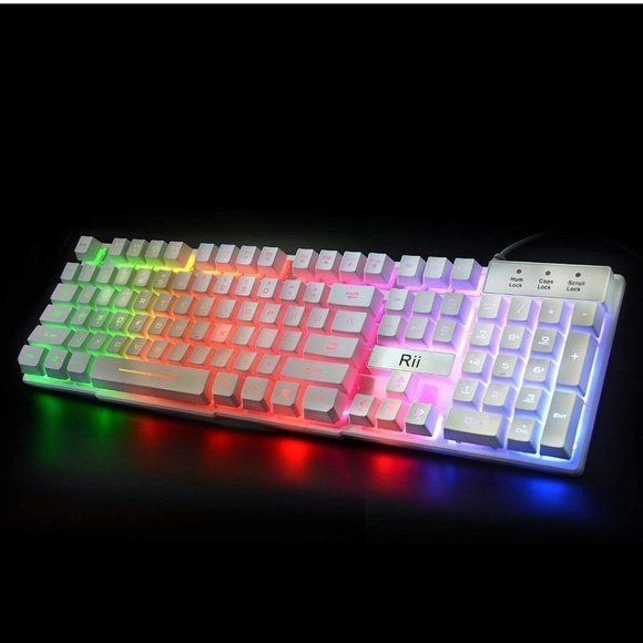 Rii RK100+ White Gaming Multicolor Keyboard USB - Picture 4 of 7
